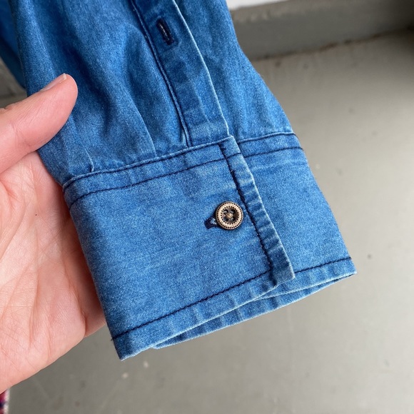 Anthropologie Holding Horses Denim Shirt Size 6 - Picture 4 of 8